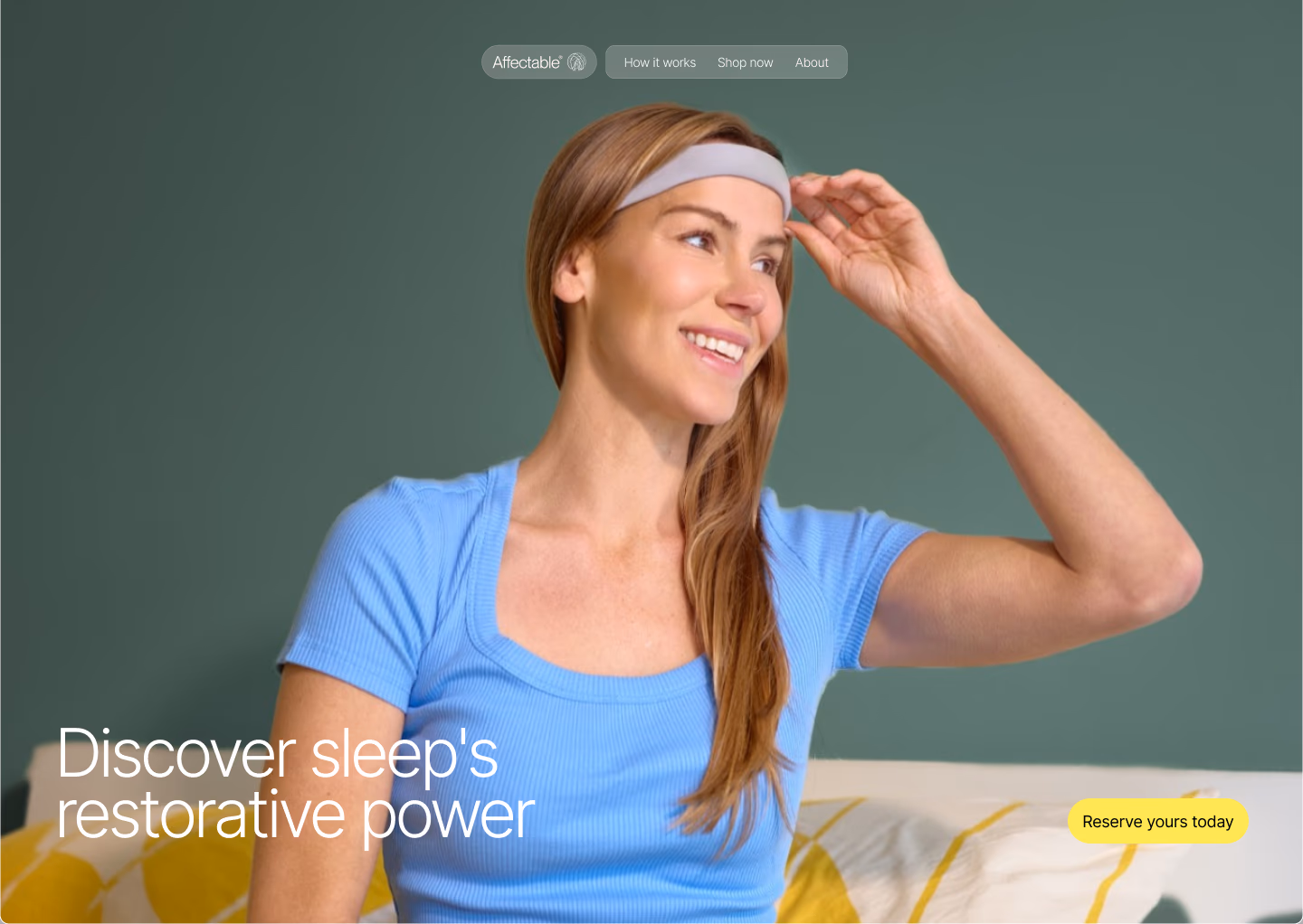 Affectable — Consumer Hardware · Sleep Tech, built in Webflow