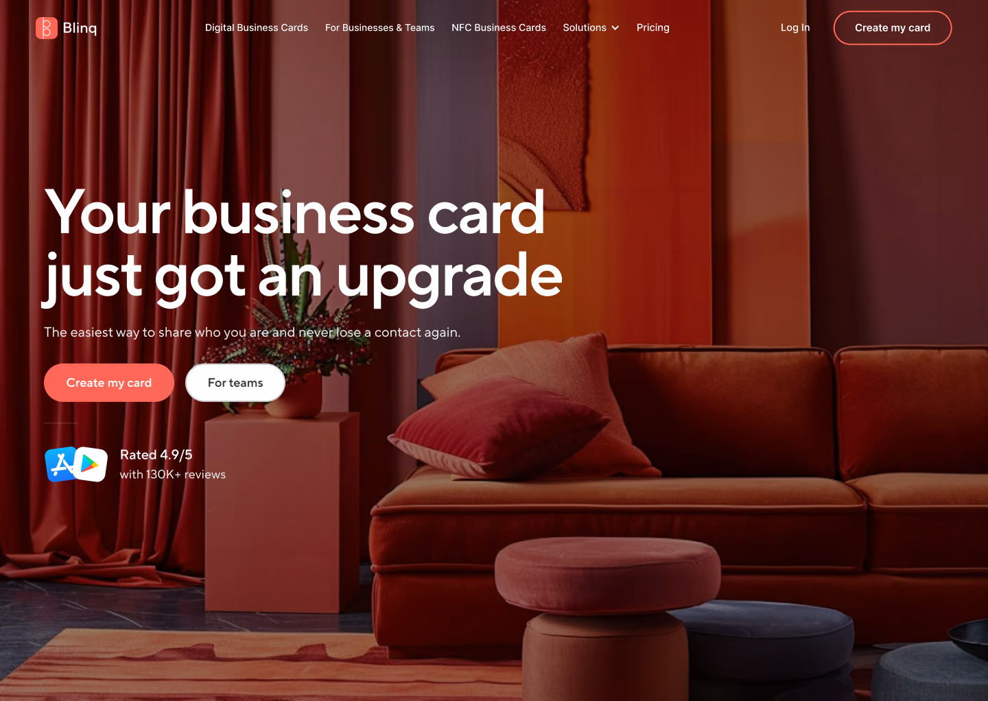Blinq — SaaS · Digital Business Cards, built in Webflow